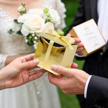 VGOODALL 50PCS Party Favor Boxes, Small Gift Boxes Mini Gift Boxes with Ribbons 3 x 3 x 3 inches for...