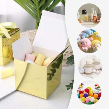 VGOODALL Elegant Gold Party Favor Boxes - 50PCS Set