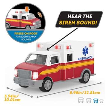 Driven by Battat Micro Ambulance - Interactive Toy Truck