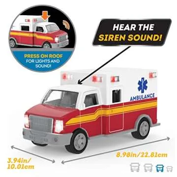 Driven by Battat Micro Ambulance - Interactive Toy Truck
