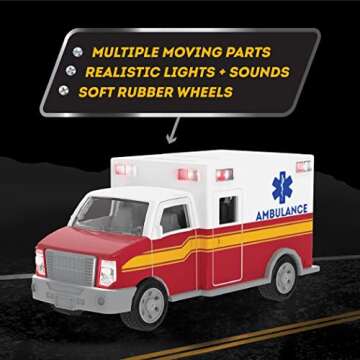 Driven by Battat Micro Ambulance - Interactive Toy Truck