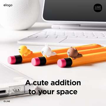 elago | LINE Friends Compatible with Apple Pencil Pro Case & Apple Pencil 2nd Generation Case, Compatible with Magnetic Charging, Double Tap, Squeeze, Haptic [CONY]