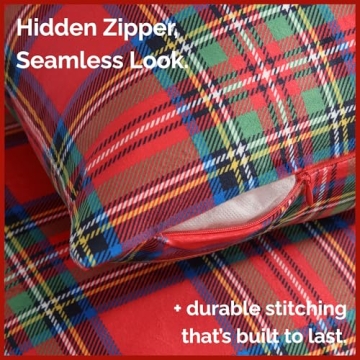 Christmas Plaid Pillowcases Set of 2 Soft Velvet Covers