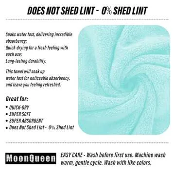 MOONQUEEN 6 Pack Premium Hand Towels - Quick Drying - Microfiber Coral Velvet Highly Absorbent Towels - Multipurpose Use as Hotel, Bathroom, Shower, Spa, Hand Towel 16 x 28 inches (Frozen Blue)