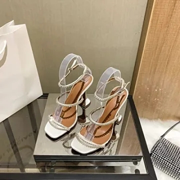 Elegant Keleimusi Diamante Strap Heeled Sandals for Women