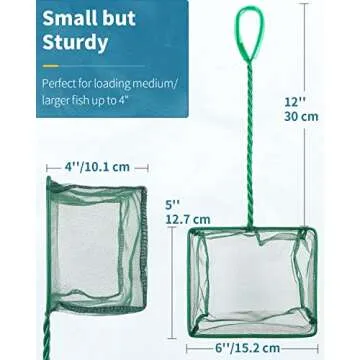 Pawfly 6 Inch Aquarium Fish Net - Durable Handle, Soft Mesh, Ideal for Fish & Shrimp