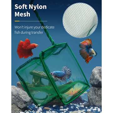 Pawfly 6 Inch Fish Net for Safe Fish Transfer and The Ultimate Cleaning Solution