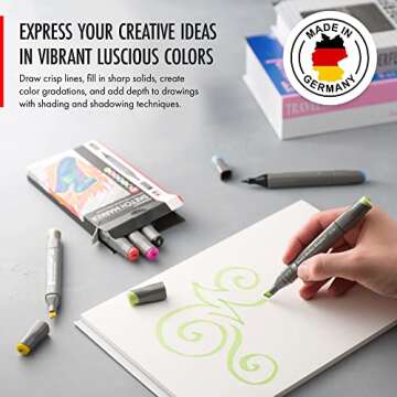 Marabu Alcohol Based Sketch Markers - 12 Vibrant Colors for Artists