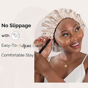 YANIBEST Adjustable Satin Hair Bonnet for Women