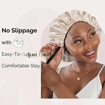 YANIBEST Adjustable Satin Hair Bonnet for Women