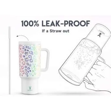 Meoky 40 oz Insulated Tumbler with Straw - Perfect for All Beverages