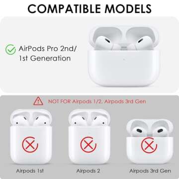 CAGOS for Airpod Pro Case, Cute Airpods Pro 2nd/1st Generation Case Cover Hard TPU Protective iPod Pro Case with Keychain Accessories for Women Men