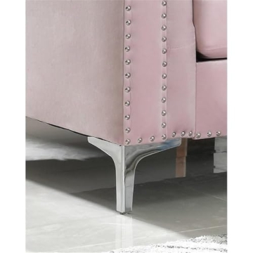 Glory Furniture Pompano Velvet Loveseat Stylish in Pink