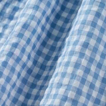 Lounge Plaid Shorts for Women Y2K Elastic High Waist Wide Leg Gingham Boxer Pajama Bottoms Summer Going Out Shorts (A Blue, S)