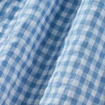 Lounge Plaid Shorts for Women Y2K Elastic High Waist Wide Leg Gingham Boxer Pajama Bottoms Summer Going Out Shorts (A Blue, S)