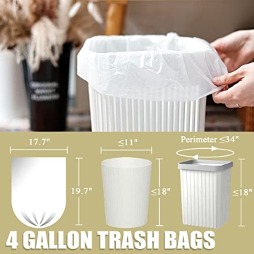 Versatile 4 Gallon Trash Bags 100 Count for Home Use