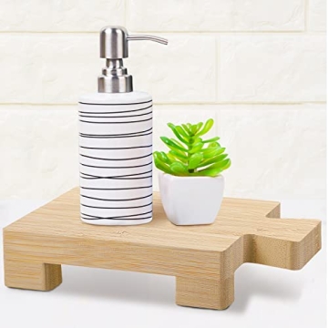 Wooden Soap Stand Tray Bamboo Pedestal Riser Decorative Display Pedestal Stand Wood Plant Riser Hold...