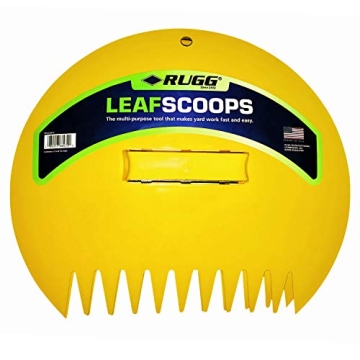 Rugg Original Leaf Scoops - Large Hand Rake Claws for Easy Yard Cleanup, Yellow