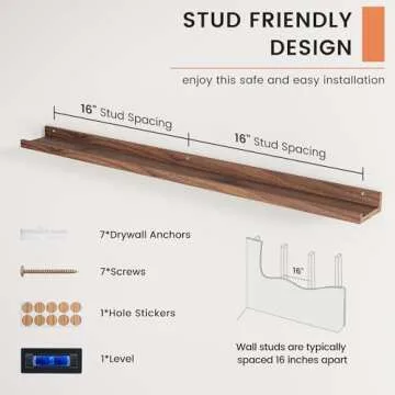 FLYJOE Picture Wall Decor Floating Shelves for Stylish Displays