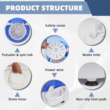 Elevon Mini Spin Dryer Portable Washing Machine for Compact Spaces