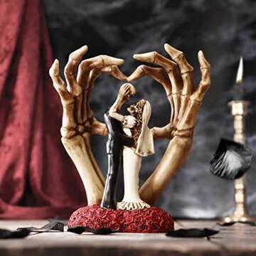 Love Never Dies Skeleton Couple Statue - Unique Wedding and Halloween Decor