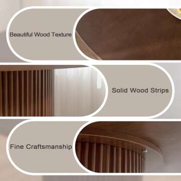 SIMTONAL Round Wood Dining Table Modern Pedestal Kitchen Table Walnut, 35''L x 35''W x 29.9''H(Only Table)