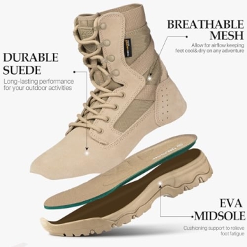 FREE SOLDIER Men's Tactical Boots Lightweight Durable Combat
