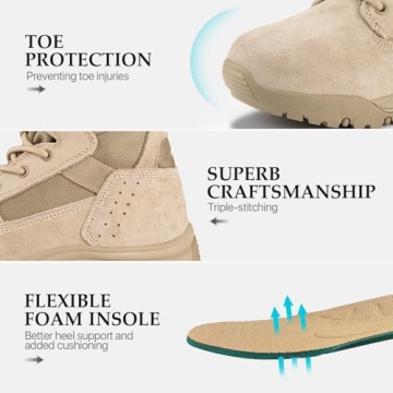 FREE SOLDIER Men's Tactical Boots Lightweight Durable Combat