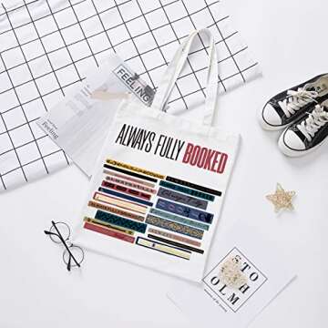 IHopes+ Funny Canvas Tote Bag for Book Lovers Gift