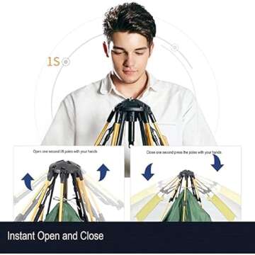 Hewolf Waterproof Camping Tent Instant Setup for 3 People