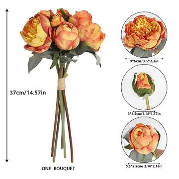 ICBOX Vintage Silk Peonies Artificial Flowers for Decor
