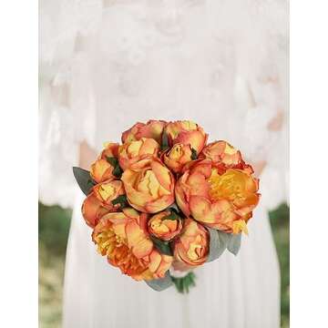 ICBOX Vintage Silk Peonies Artificial Flowers for Decor