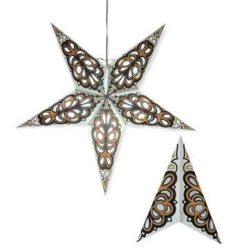 Paper Star Lantern Lampshade Paper Star Light Shades Large 60cm Star Hanging Decorations for Christmas Wedding Home Decoration Party Brown 705