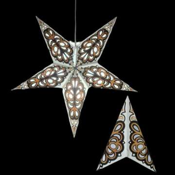 Paper Star Lantern Lampshade Paper Star Light Shades Large 60cm Star Hanging Decorations for Christmas Wedding Home Decoration Party Brown 705