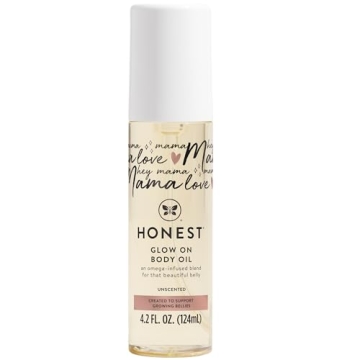 The Honest Company Honest Mama Hydrating and Soothing Glow On Body + Belly Oil | Plant-Based, Hypoal...