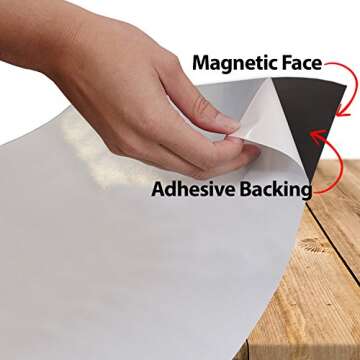 Flexible Magnets Sheet with Adhesive, 30mil Thick - Perfect for Crafts, DIY and More! (2' x 5')