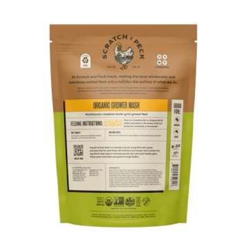 Scratch and Peck Whole Grain Grower Mash Chicken and Duck Feed - Corn-Free and Soy-Free - 17% Protei...