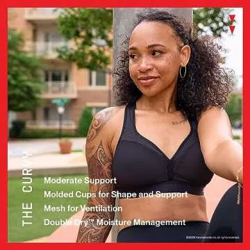 Champion womens The Curvy Sports Bra, Oxford Gray Heather/White/Black, Small US