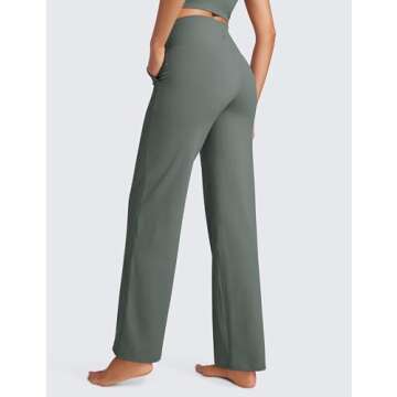 CRZ YOGA Womens Butterluxe High Waist Wide Leg Pants with Pockets 31" - Buttery Soft Comfy Casual Yo...
