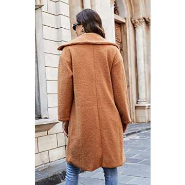 Angashion Women's Cozy Fuzzy Fleece Cardigan Coat