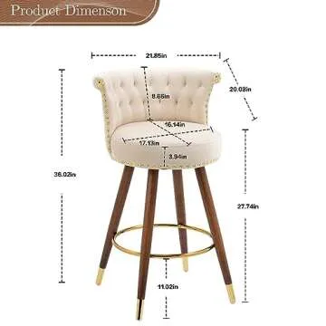 Ivory Velvet Swivel Bar Stools Set for Modern Spaces
