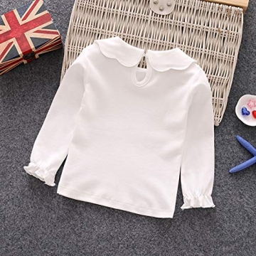 Baby Girl Blouse Long Sleeves with Doll Collar Top
