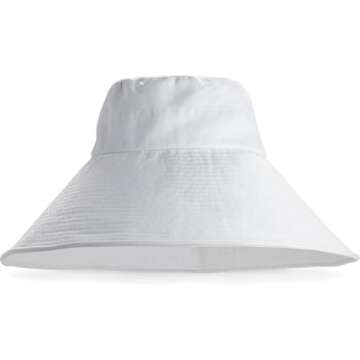 Coolibar UPF 50+ Women's Brittany Beach Hat - Sun Protective (One Size- White)