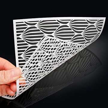 16-Pack Geometric Stencils 6 x 6 Inch Painting Templates for Scrapbooking Cookie Tile Furniture Wall Floor Decor Craft Drawing Tracing DIY Art Supplies