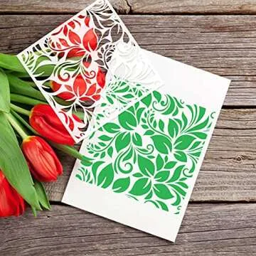 16-Pack Geometric Stencils 6 x 6 Inch Painting Templates for Scrapbooking Cookie Tile Furniture Wall Floor Decor Craft Drawing Tracing DIY Art Supplies