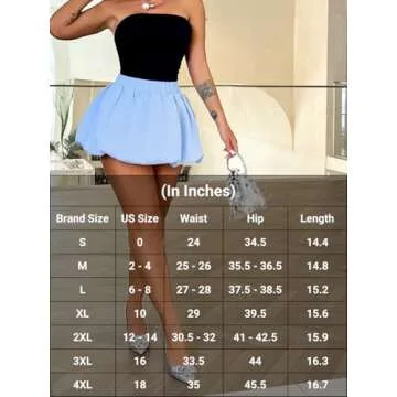 ChiaoLezhee Bubble Mini Skirt for Women, Puff Balloon Short Skirts, Cute Puffy Hem Puffer Going Out, Sexy Club Outfits,Baby Blue,Small