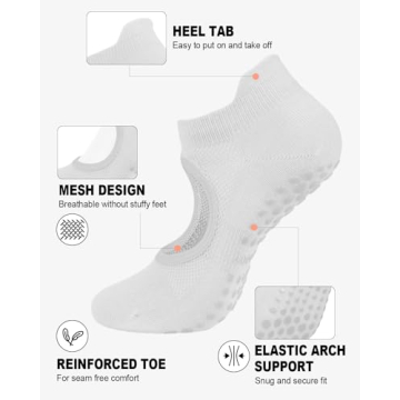 Aoliks Non-Slip Yoga Socks for Women Ideal for Workouts