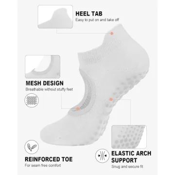 Aoliks Non-Slip Yoga Socks for Women Ideal for Workouts