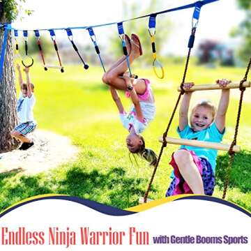 2×56ft Ninja Warrior Obstacle Course - Fun Family Activity with 8 Accessories