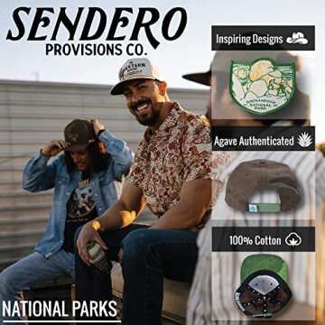 Sendero Provisions Co. Outdoor Adjustable Snapback Rope Hat with Shenandoah Mountain National Park W...